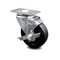 Service Caster 4 Inch Soft Rubber Wheel Swivel Top Plate Caster with Brake SCC-20S414-SRS-TLB - alternate 1